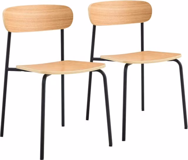 Oviala - Set di 2 sedie in legno nero