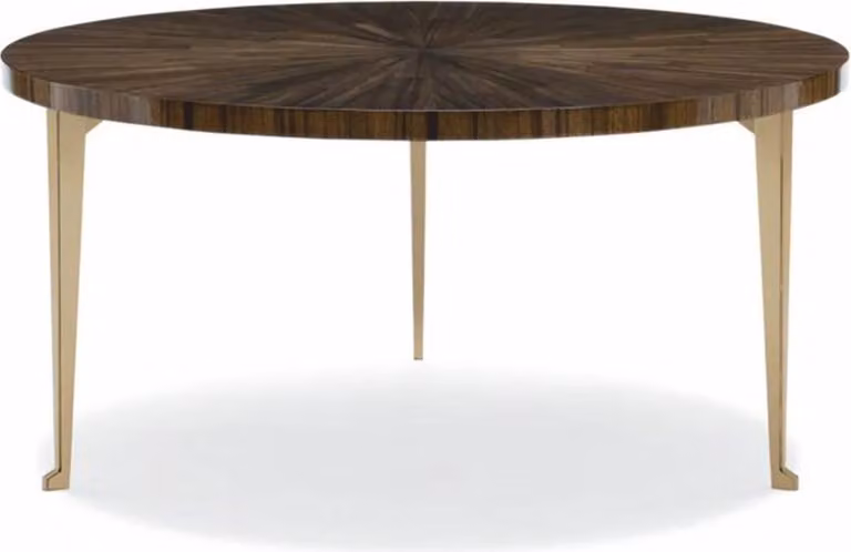 Casa Padrino tavolino marrone/oro Ø 96 cm - Tavolo rotondo da salotto