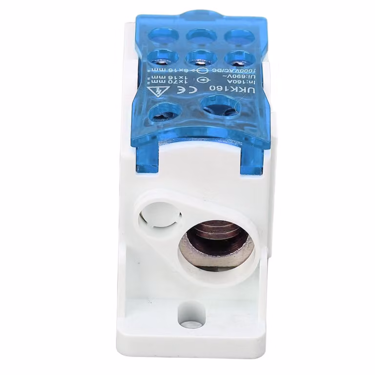 Scatola di collegamento 690V 160A Morsettiera su guida DIN Scatola di collegamento elettrico per elettricità Blu