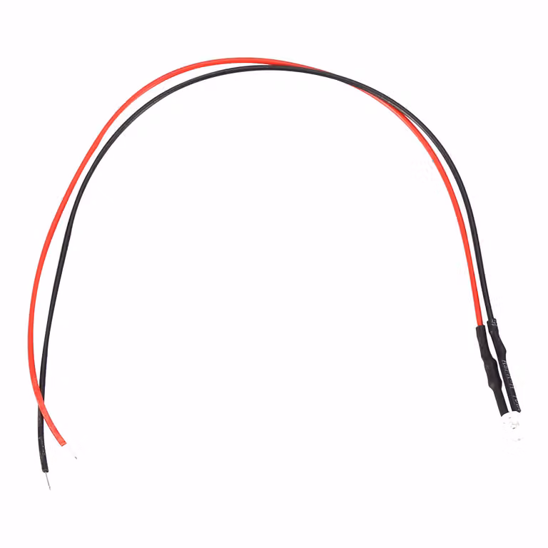 10 pezzi 12 V 3 mm diodo luminoso LED, cablato, cavo luminoso LED multicolore, 20 cm, 0,06 W (rosso)