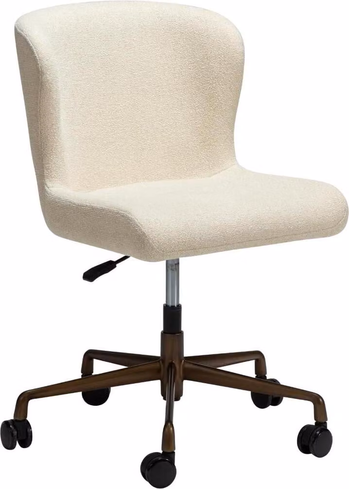 Sedia da ufficio Glam Dan-Form Bouclé bianco sporco.