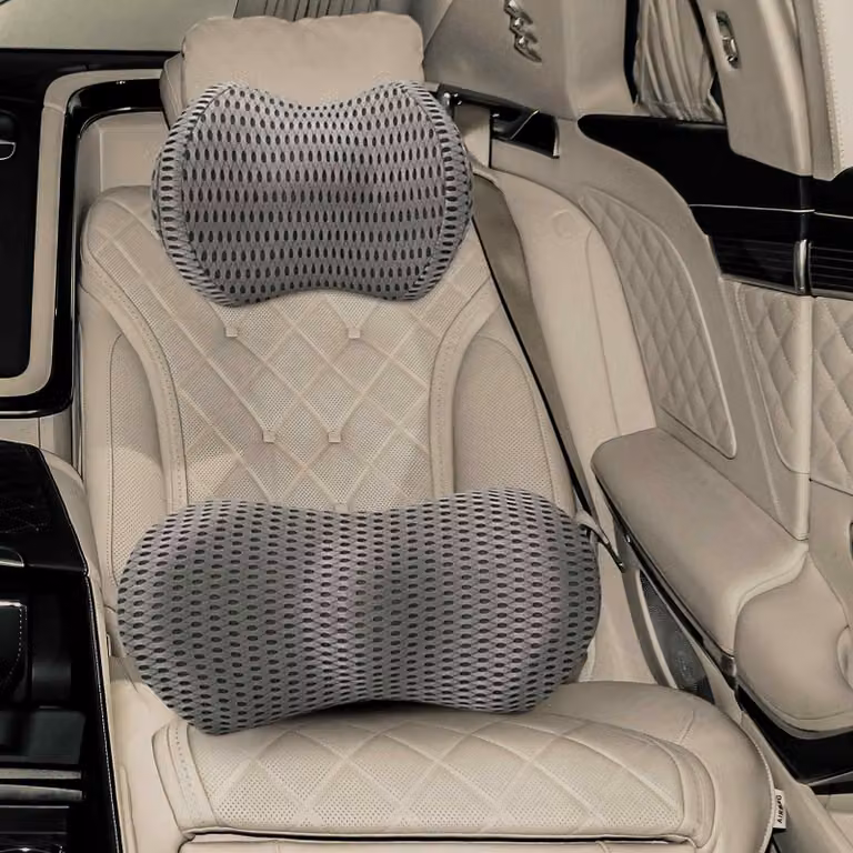 Cuscino cervicale e lombare vidaXL in memory foam grigio con rivestimento traspirante e lavabile in lavatrice