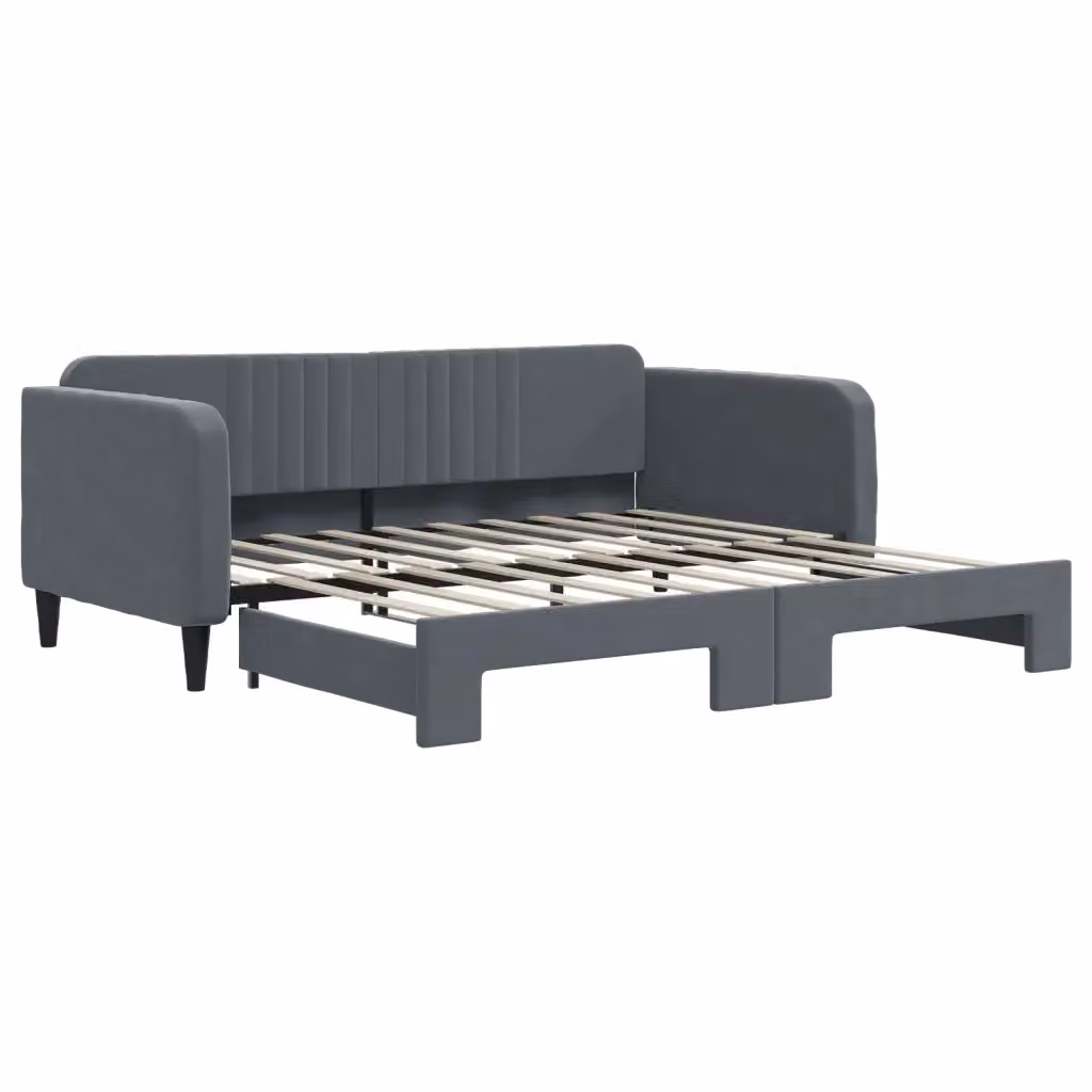 Divano Letto con Letto Estraibile vidaXL in Velluto Grigio per Soggiorno e Camera da Letto 90x190 cm – 2