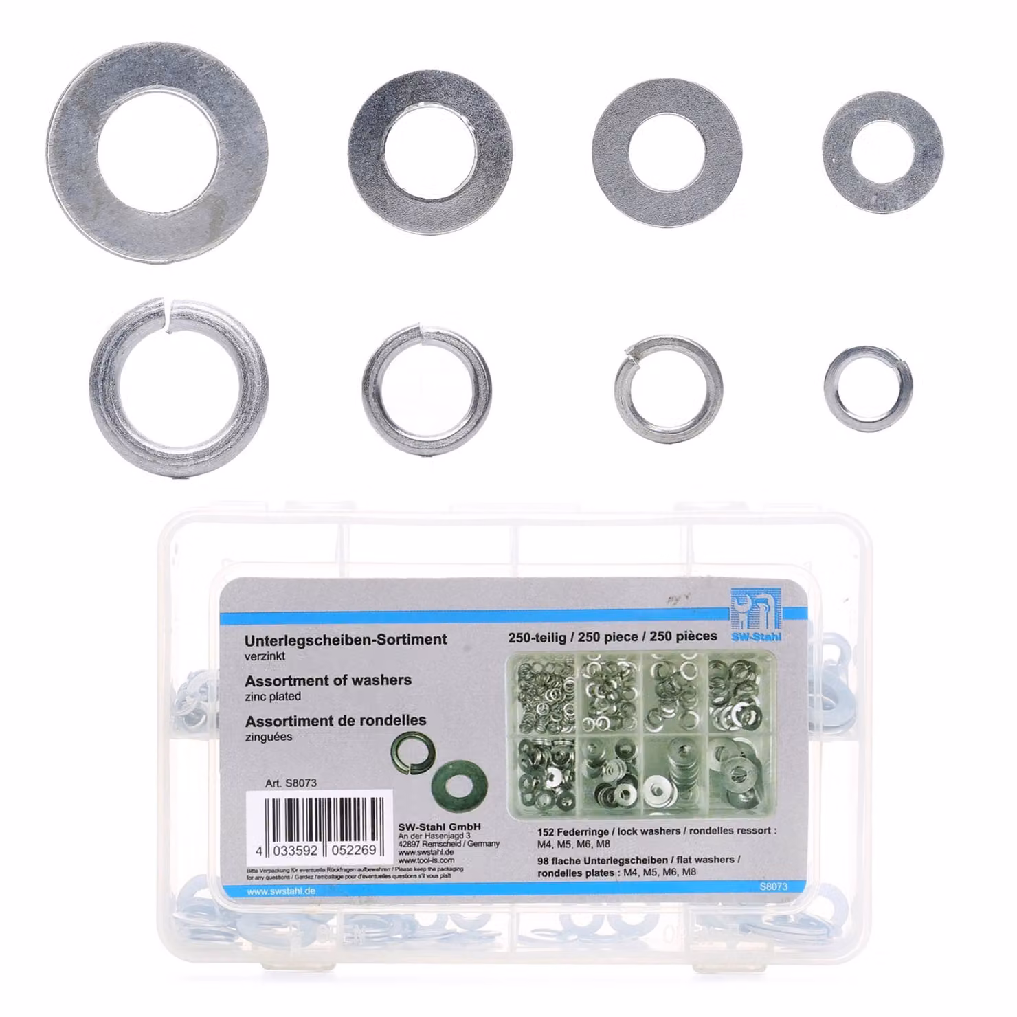 SW assortimento di rondelle in acciaio S8073