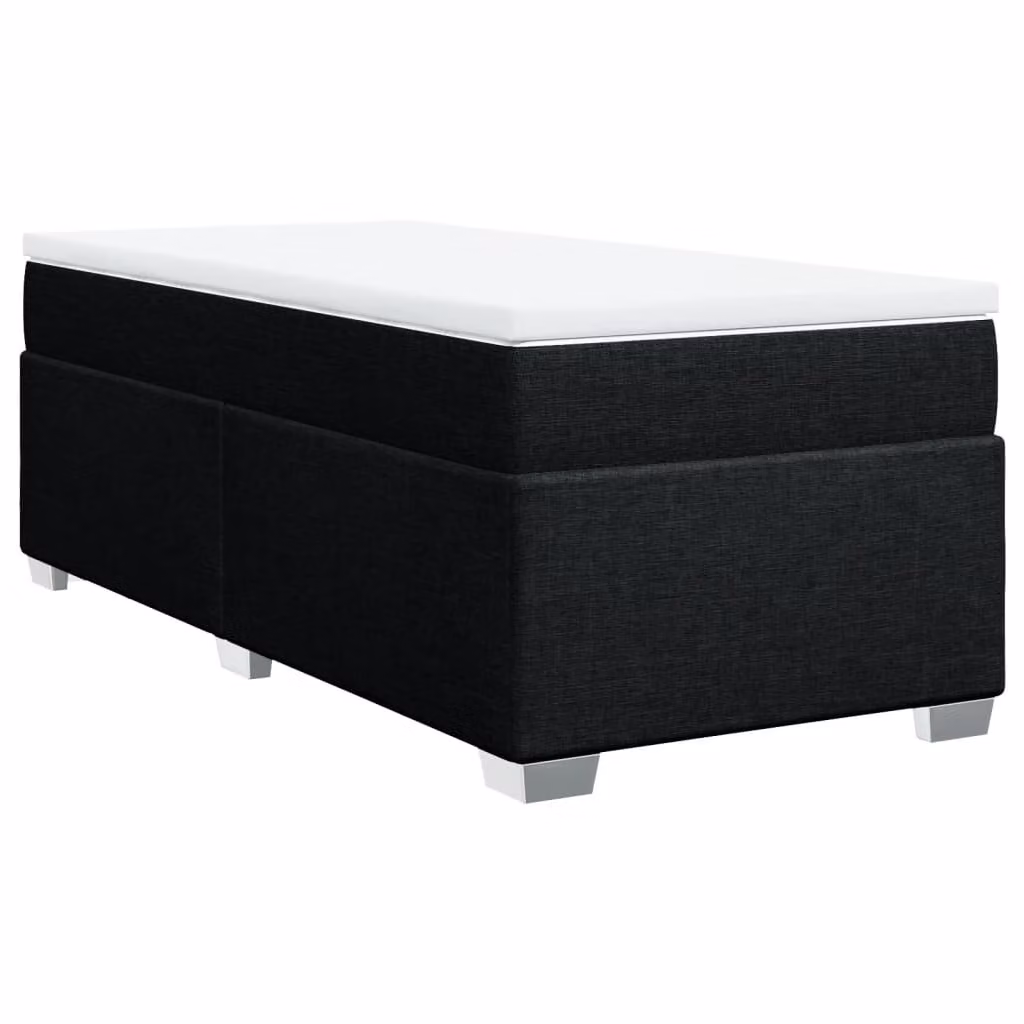 Giroletto a Molle con Materasso Nero 90x190 cm in Tessuto