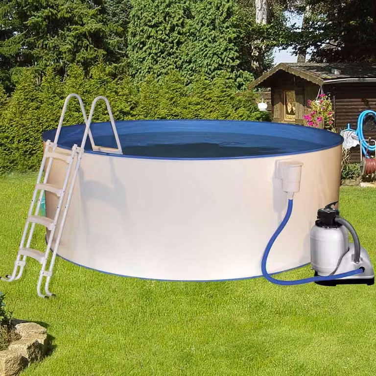myPOOL Set piscina Safety con impianto di filtraggio a sabbia Ø 3,50 x 0,90 m - Taglia 4