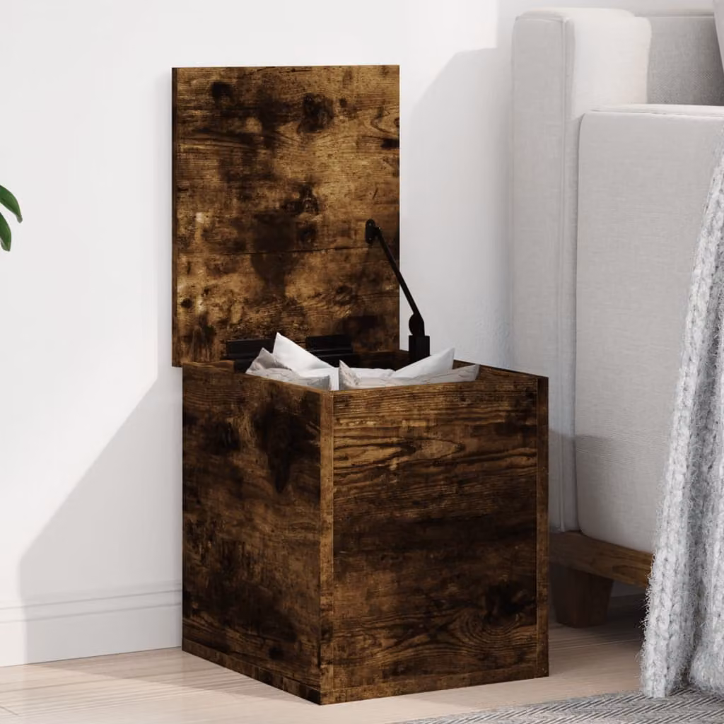 Contenitore portaoggetti vidaXL in MDF color rovere fumo, L 30 cm x P 35 cm x H 35 cm