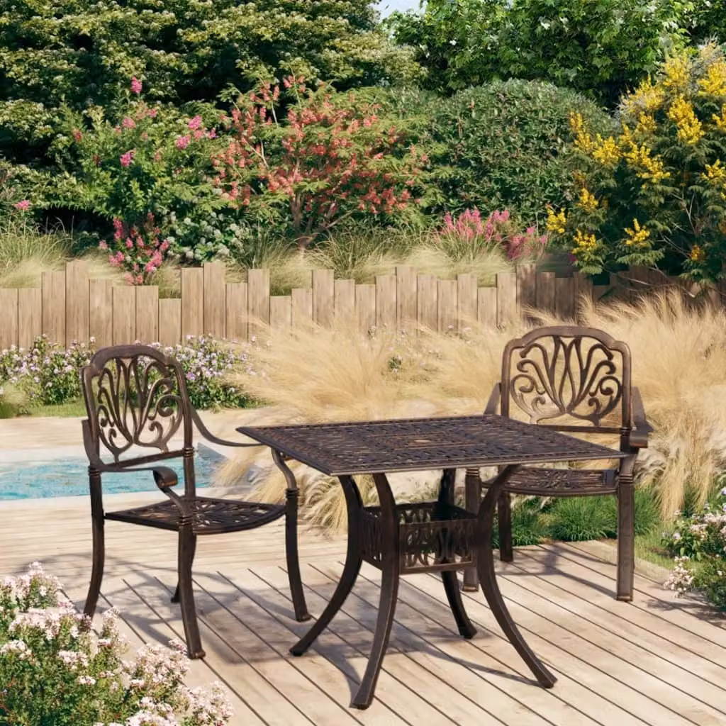 Maison Exclusive - Set da bistrot da 3 pezzi in fusione di alluminio color bronzo