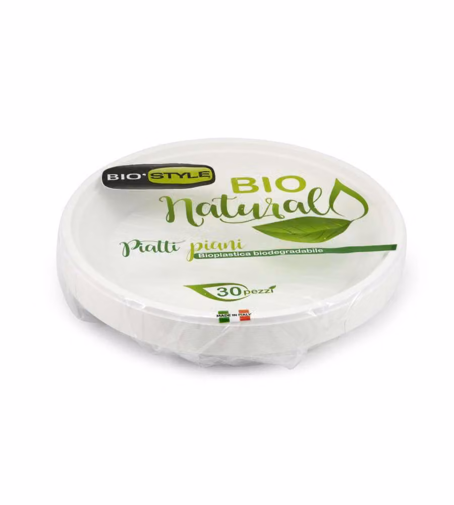 Giostyle Piatti Piani in Bioplastica - Bianco - 21,5 cm