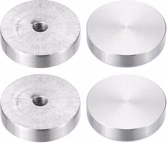 Disco in alluminio da 30 mm con filettatura M6, 4 pezzi, adattatore per vetro