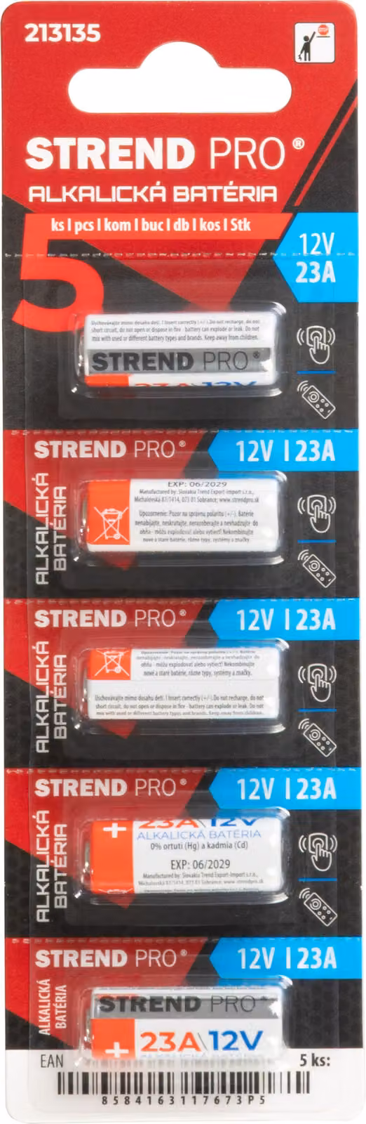 Batteria Strend Pro, alcalina, 23A, Zinco, conf. 5 pz