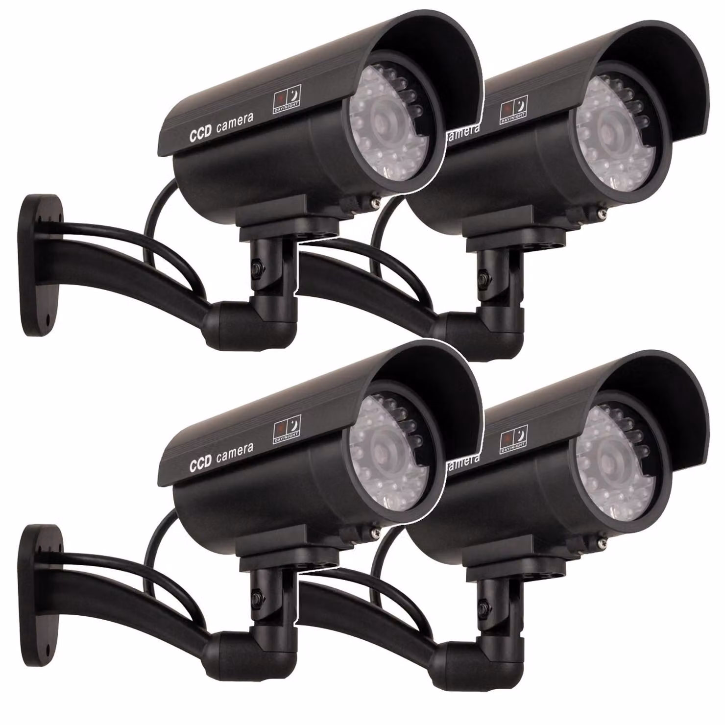 Telecamera fittizia IR9000 B IR LED nero lampeggiante 4 pezzi