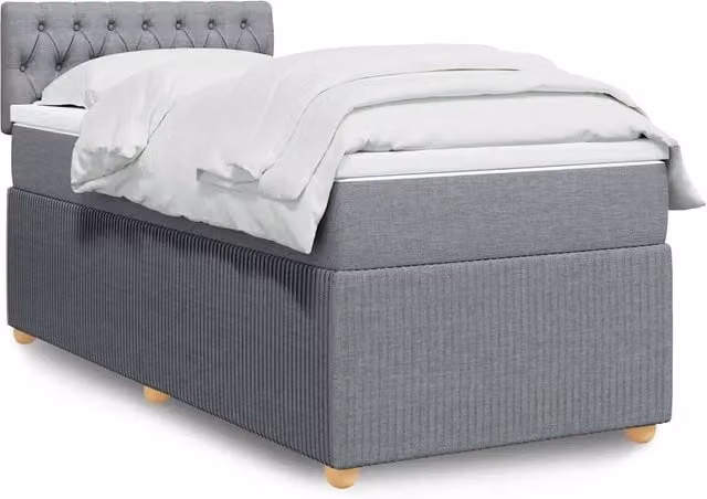 Giroletto a Molle con Materasso Grigio Chiaro 90x190 cm Tessuto 3287318