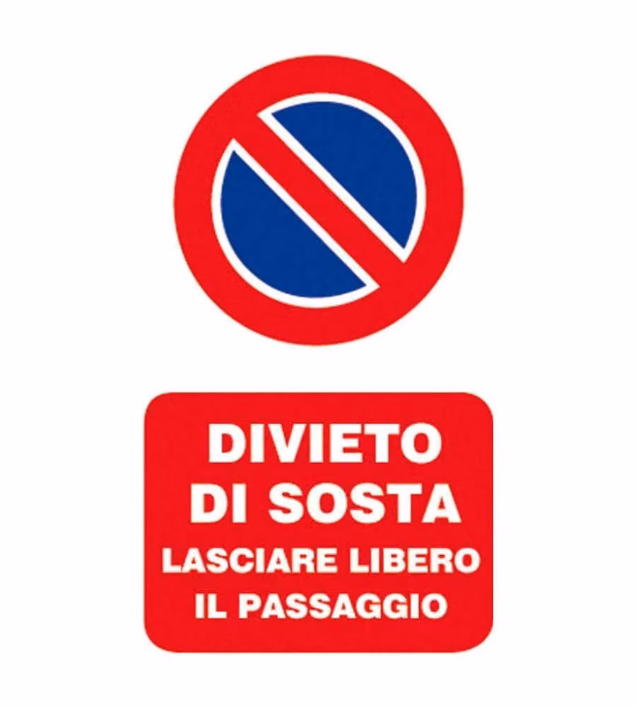 Cartello Divieto di Sosta in Polipropilene 20x30 cm Resistente per Esterno - Letterfix
