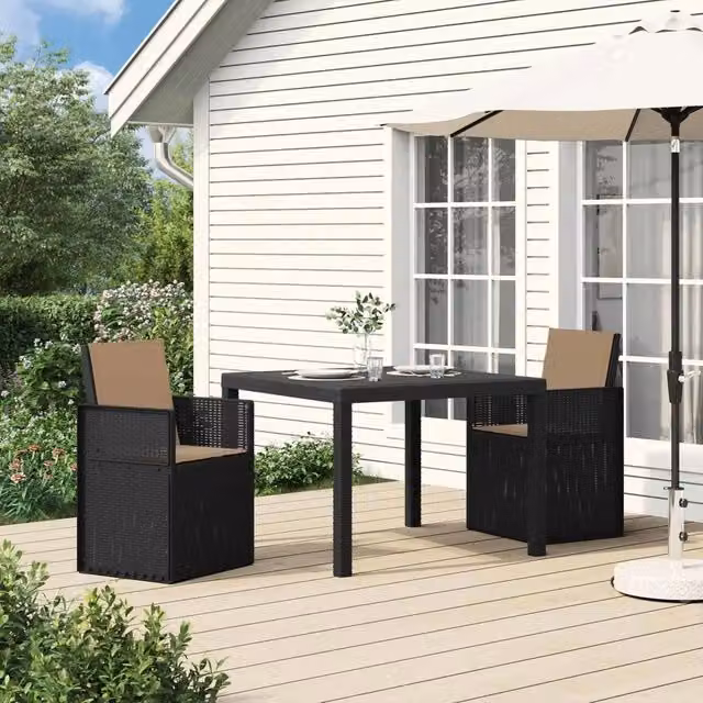 Set di 2 sedie da giardino vidaXL con braccioli, colore antracite e beige, resistenti ai raggi UV e alle intemperie
