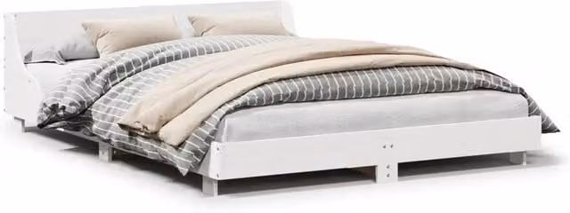 Letto matrimoniale | Letto per adulti | Letto senza Materasso Bianco 140x190 cm Legno Massello di Pino