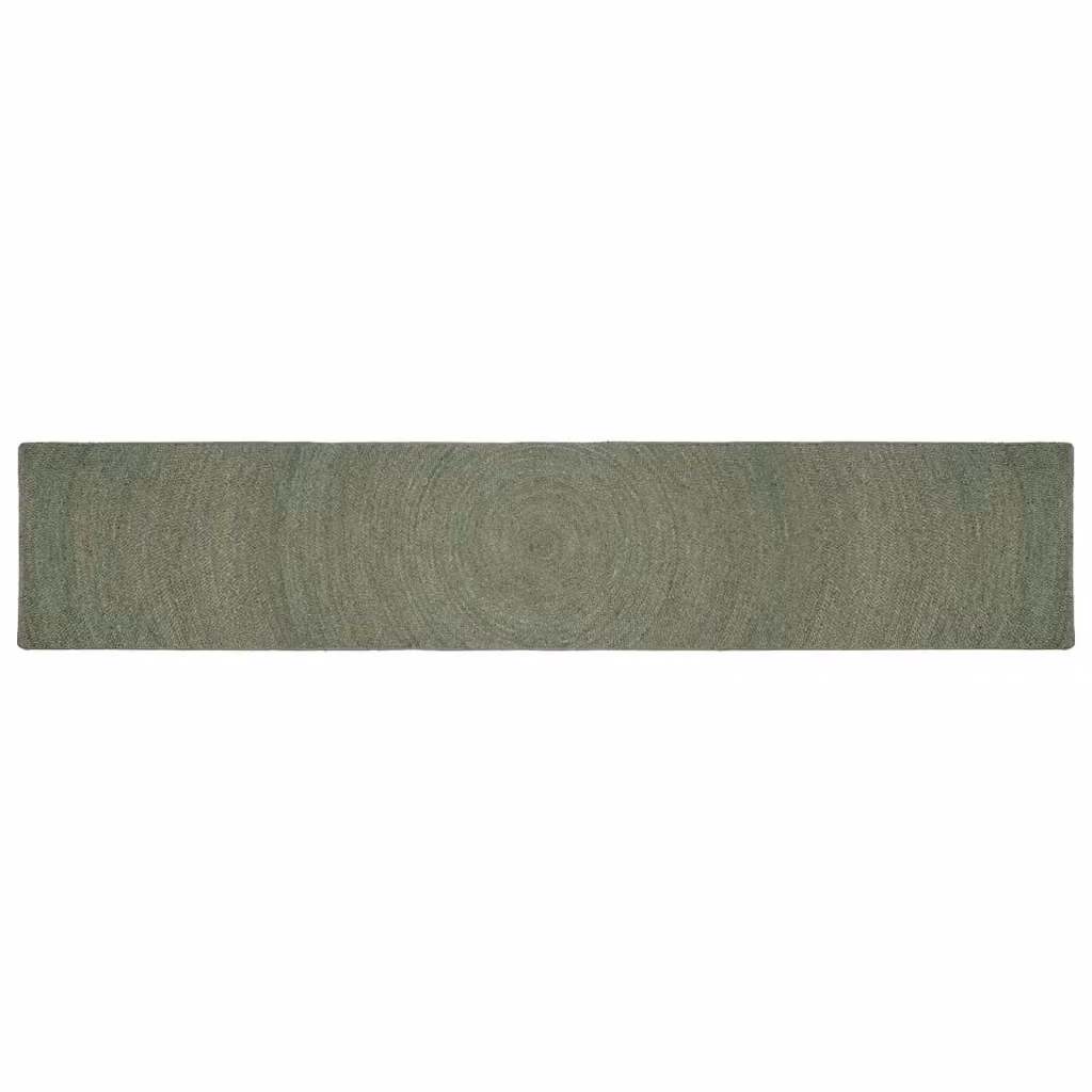 Tappeto rettangolare in juta verde oliva per soggiorno L 400 cm x P 80 cm – 2