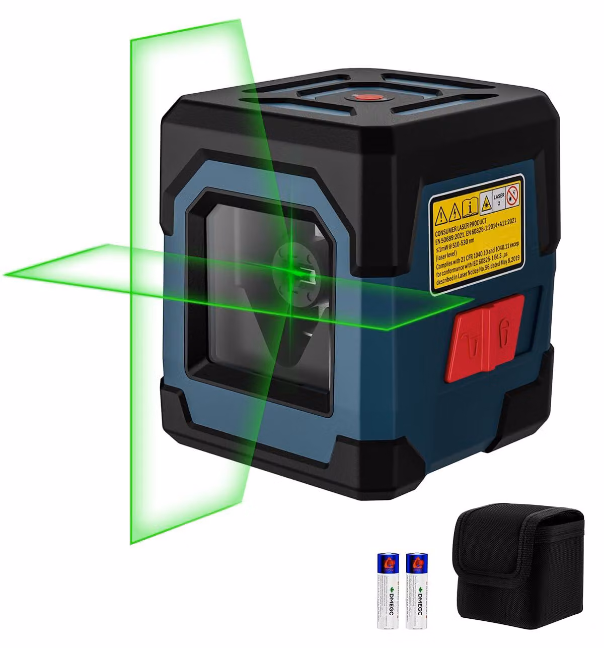 Livella laser a raggio incrociato - Laser verde - Autolivellante - Portata di 15 metri - Materiale: plastica ABS
