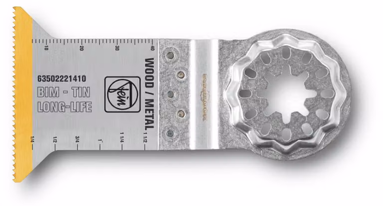Lama bi-metallica Fein E-Cut con rivestimento TiN, lunghezza 50 mm, larghezza 50 mm, confezione da 10 | 63502221440