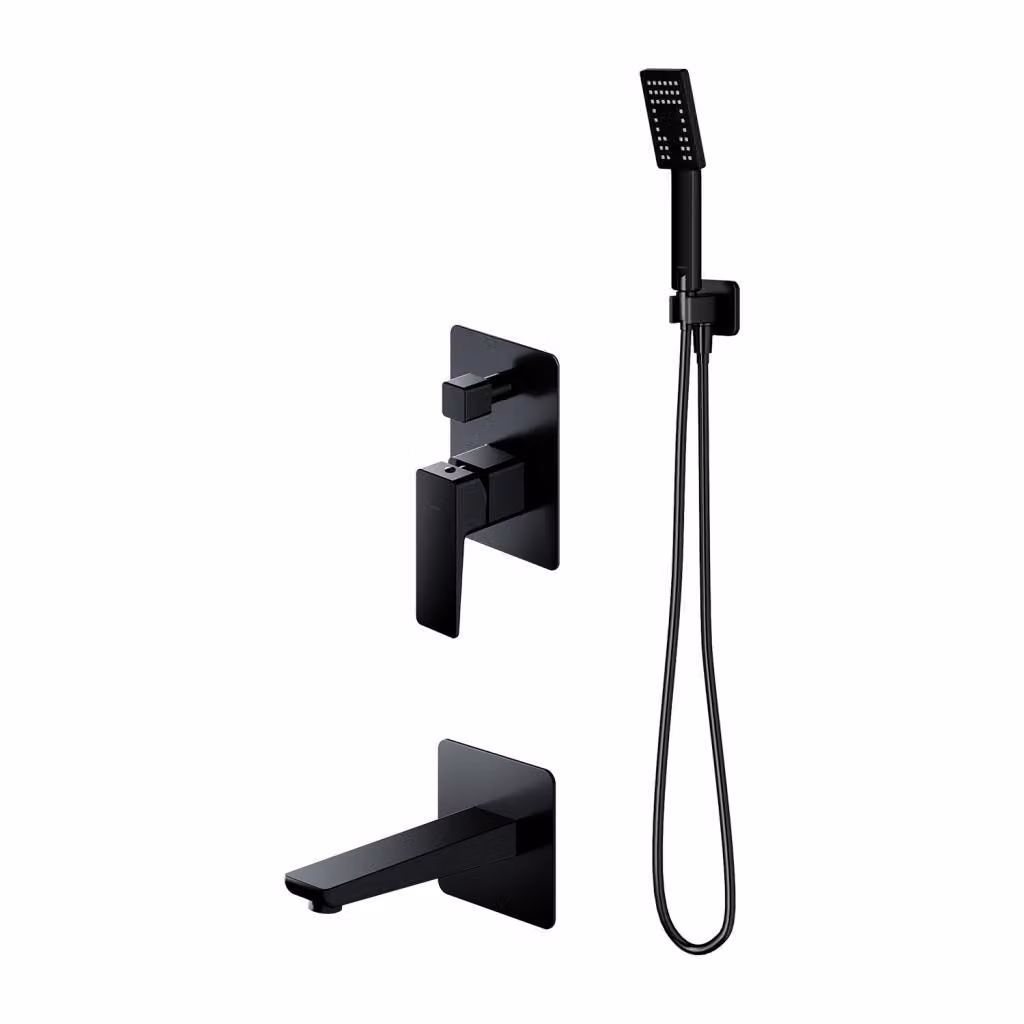 Omnires PARMA SYSPMW01BL Set vasca da incasso, nero opaco