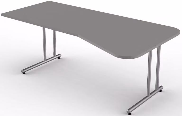 Tavolo Start Up a forma libera, 195 x 80/100 cm grafite