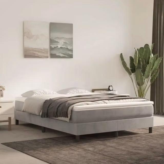 Materasso Ibrido vidaXL in Velluto Grigio o Bianco L: 140 cm, P: 190 cm, H: 20 cm