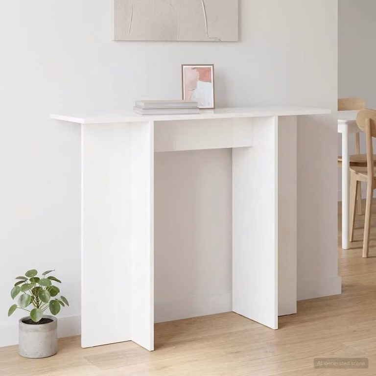 vidaXL Tavolo consolle moderno in legno MDF bianco L 100 x P 30 x H 75 cm