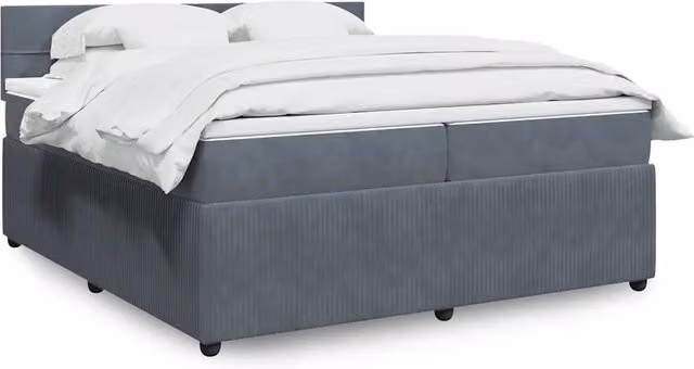 Giroletto a Molle con Materasso Grigio Scuro 200x200 cm Velluto 3287831