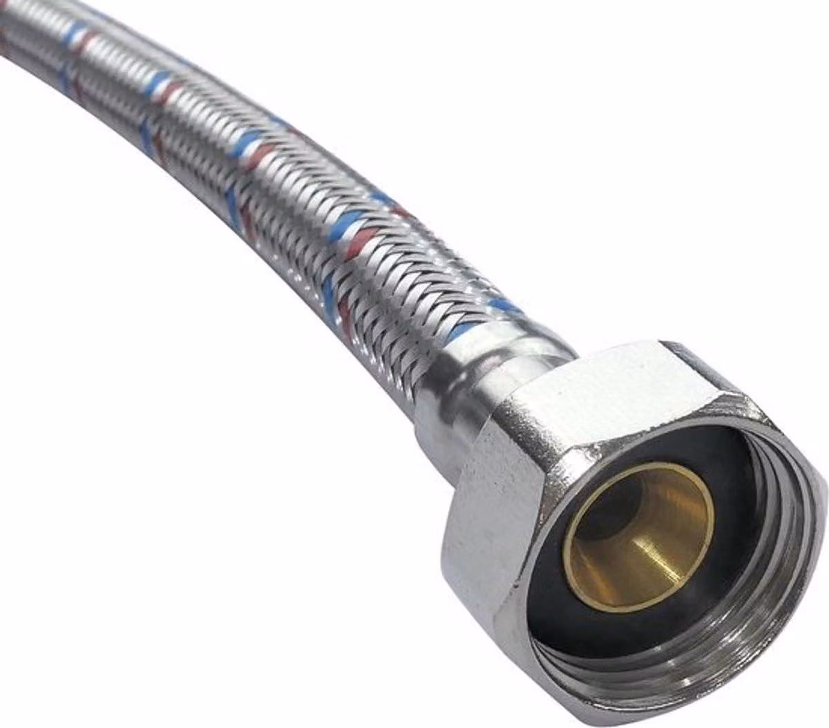 Set di 2 tubi flessibili di collegamento, con attacco femmina da 1/2 pollice e attacco maschio M10, lunghezza 5 cm, lunghezza totale 300 mm, per alimentazione di miscelatori e impianti idraulici
