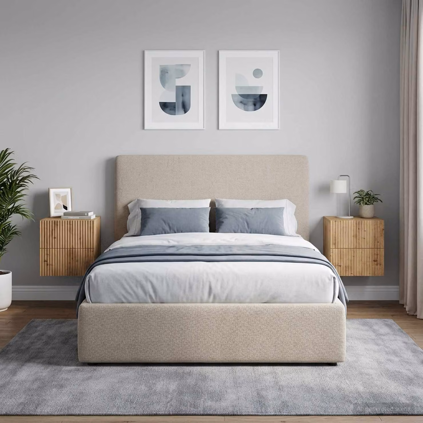 Set di 2 comodini sospesi vidaXL in stile moderno colore marrone