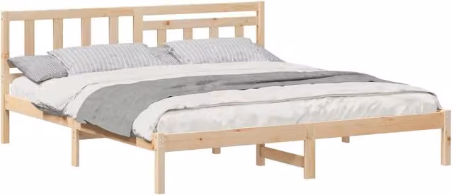 Letto matrimoniale | Letto per adulti | Struttura del letto Marrone 200 x 200 cm Pino massello