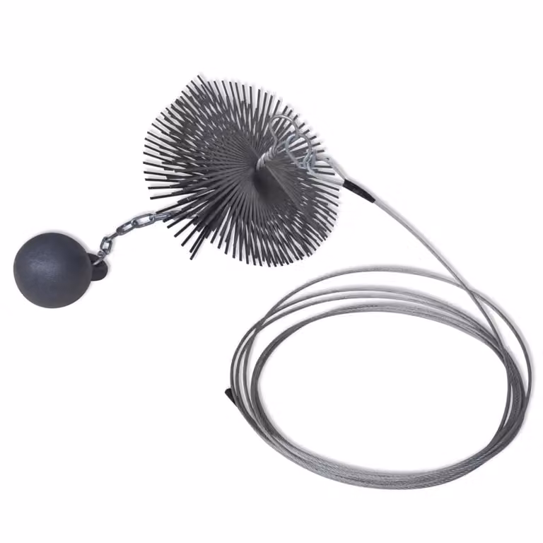 vidaXL Scopa per caminetto rotonda diametro 20 cm