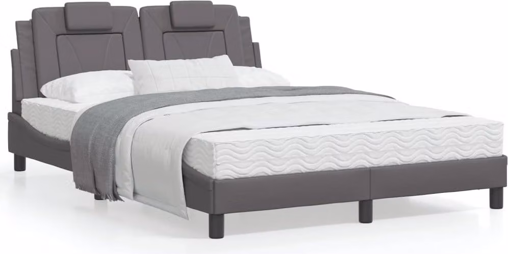 Maison Exclusive - Letto "Viana" con materasso grigio 120x200 cm in ecopelle