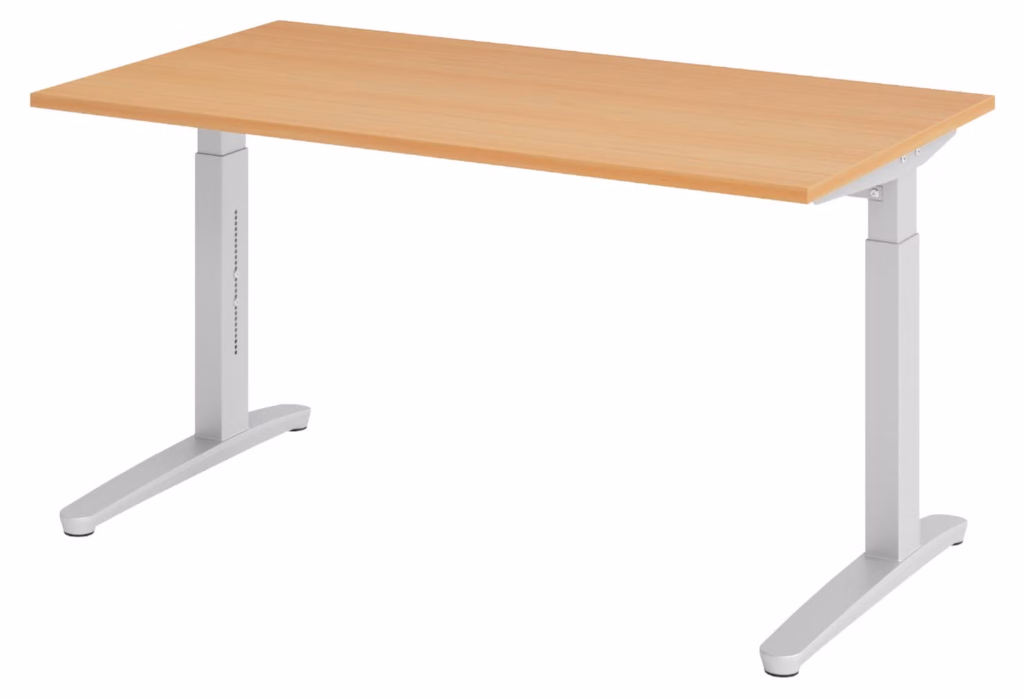 Scrivania bümö Serie XB - Struttura: argento, finitura: faggio, dimensioni: 140 x 80 cm