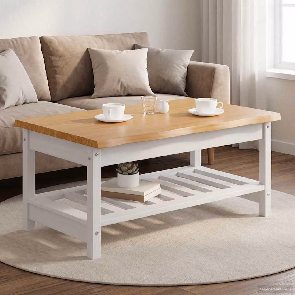 Maison Exclusive - Tavolino EKAI, bianco, 100 x 60 x 45,5 cm, realizzato in legno di pino massello