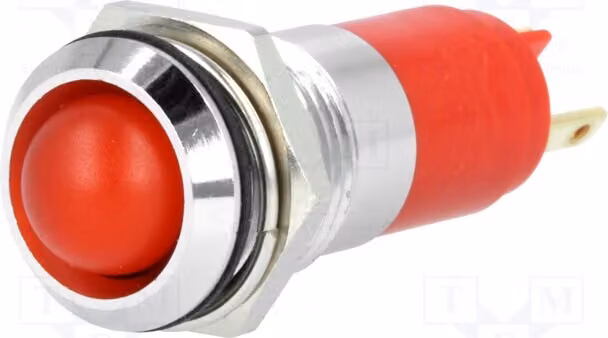 1 x Indicatore luminoso: LED 24÷28VDC 24÷28VAC, con superficie concava. Foro: Ø14,2mm. Codice prodotto: SWBU14024A