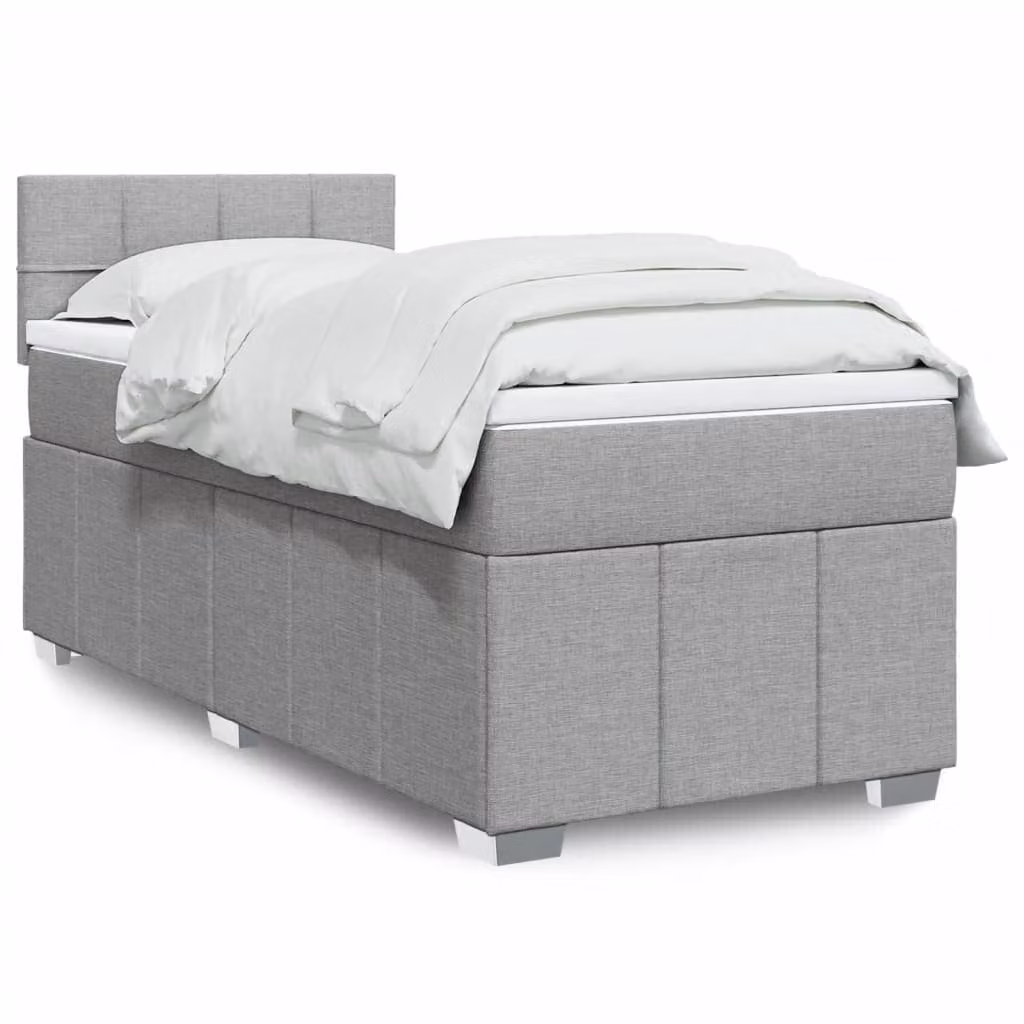 Letto Ibrido con Materasso a Molle Insacchettate vidaXL Grigio e Bianco L/P: 100 x 200 cm