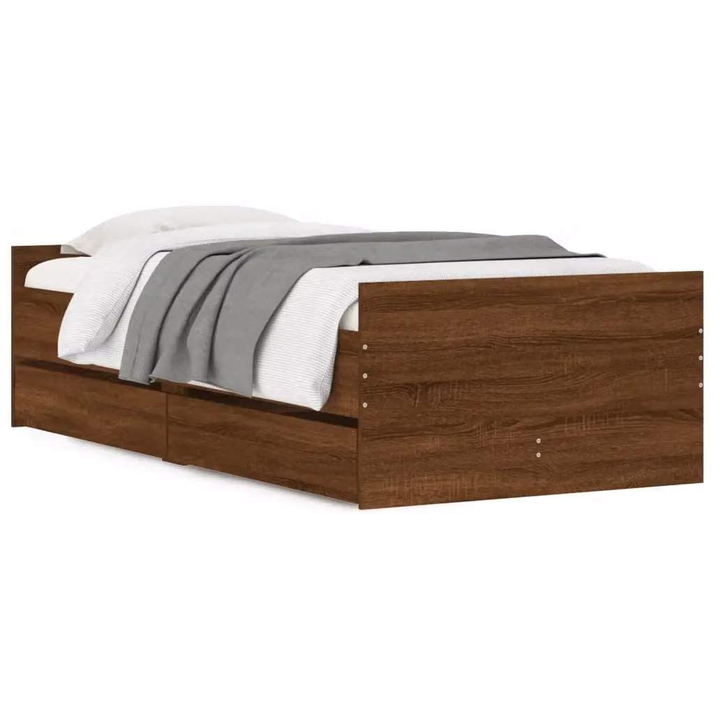 Giroletto moderno vidaXL con cassetti in legno rovere marrone L/P/H: 190 x 90 x 32 cm – 2