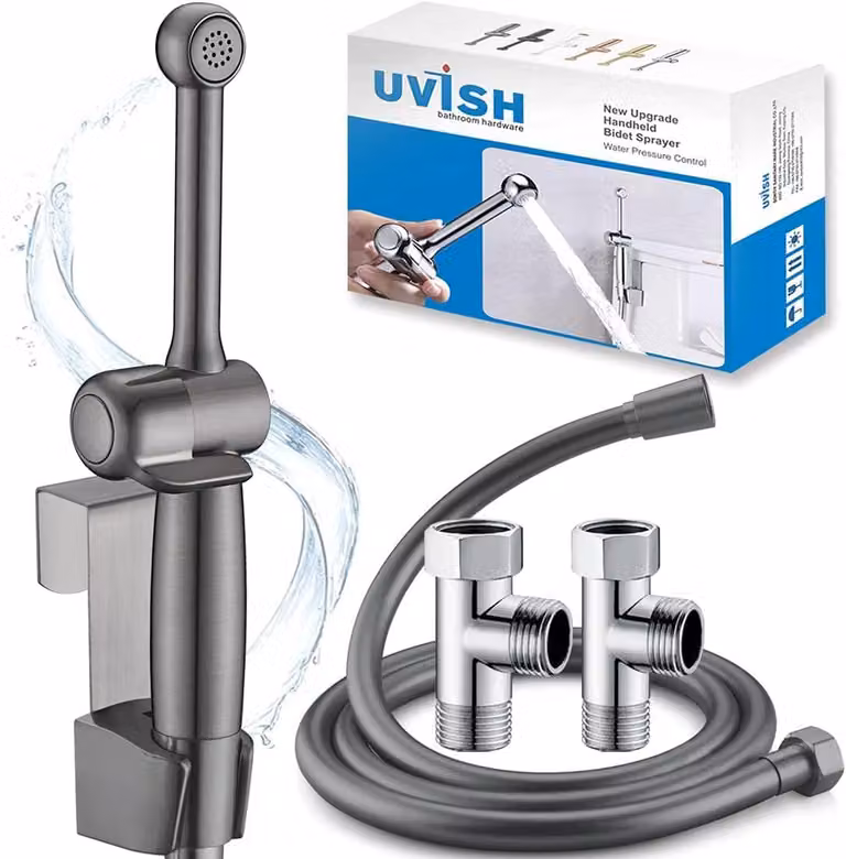 Spruzzatore per bidet, doccetta manuale per toilette, in ottone, con tubo da 59 pollici