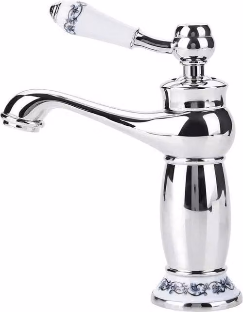 Bloemenpatroon Maniglia Singola per Rubinetto di Cucina e Bagno con Acqua Calda e Fredda.