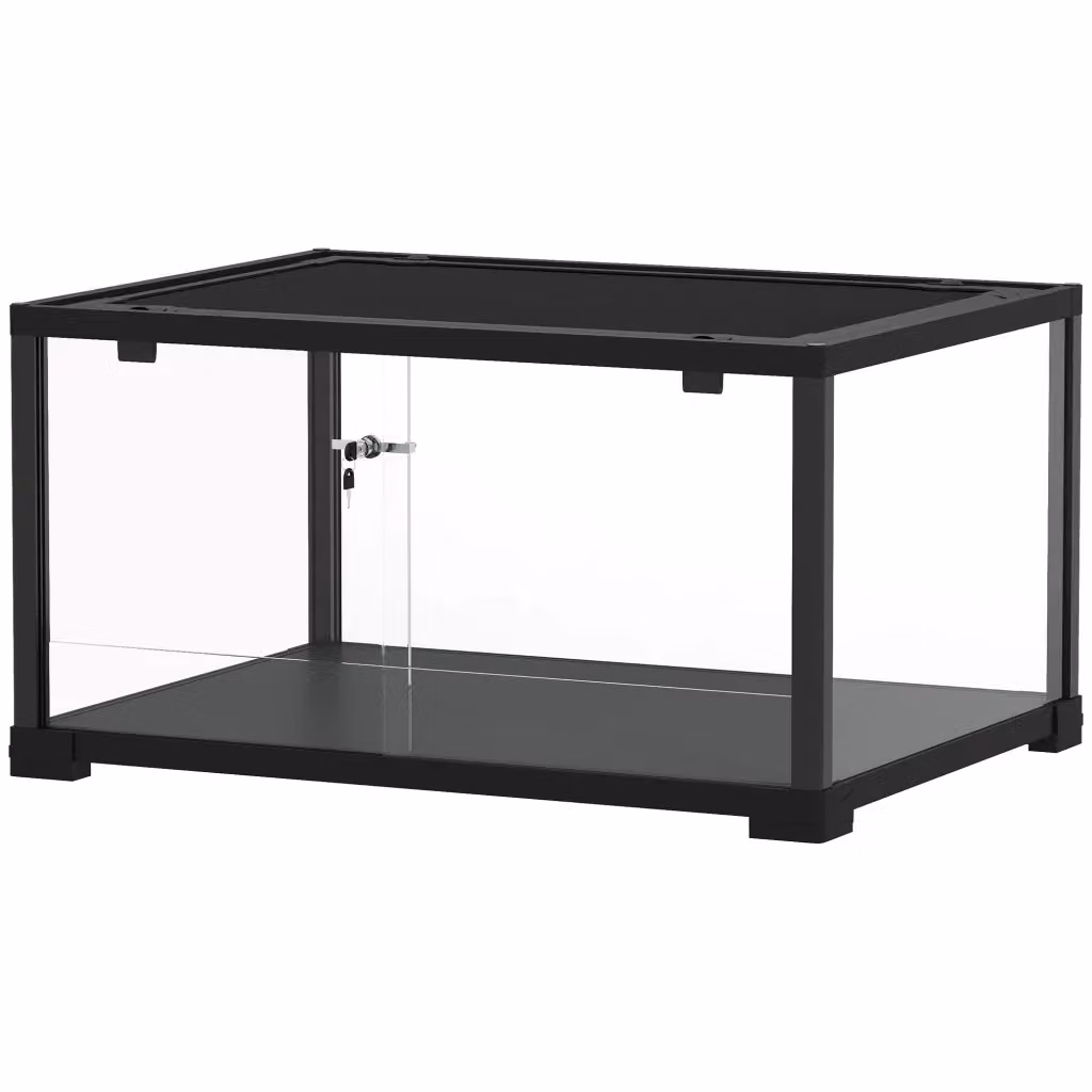 Terrario per rettili XYLO 86L con porta scorrevole chiudibile, nero, L 60 cm x P 45 cm x H 32 cm – 2