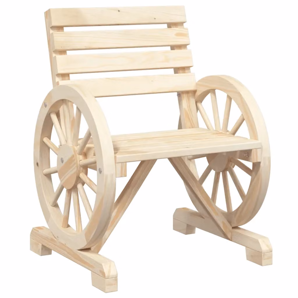 Sedia da giardino e patio in legno massello di abete beige con braccioli L/P/H: 58 x 58 x 78,5 cm – 2
