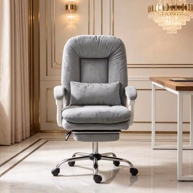 Sedia da ufficio ergonomica, sedia da scrivania in velluto con base girevole, altezza regolabile (include solo 1 sedia da ufficio)
