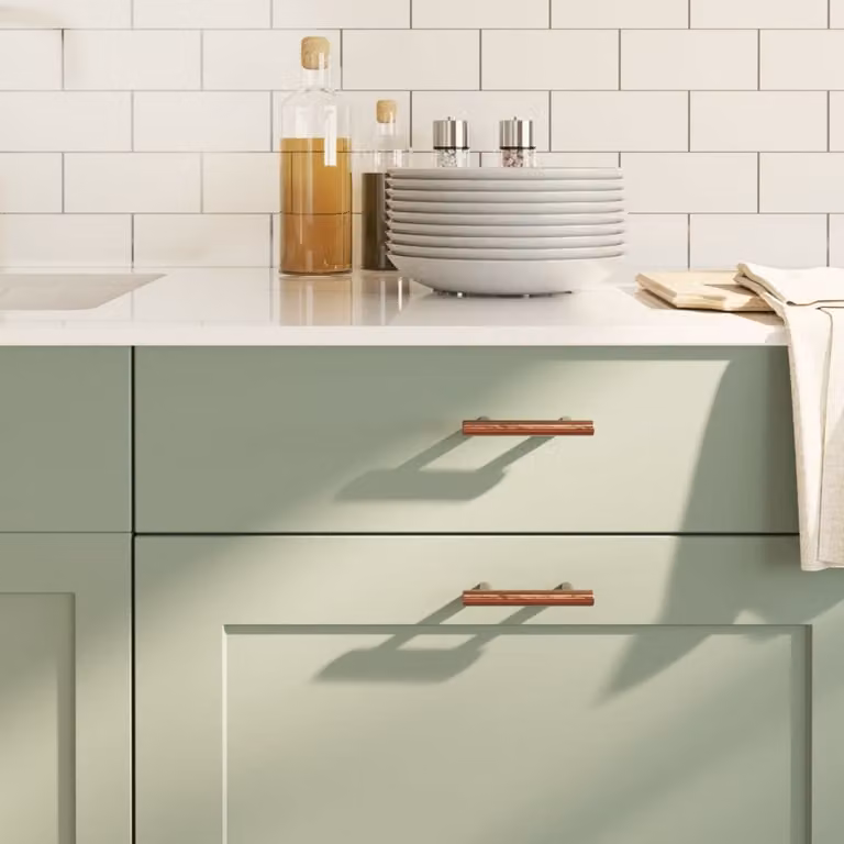 Set di 20 maniglie per mobili a barra vidaXL in acciaio inox color bronzo, 64 mm