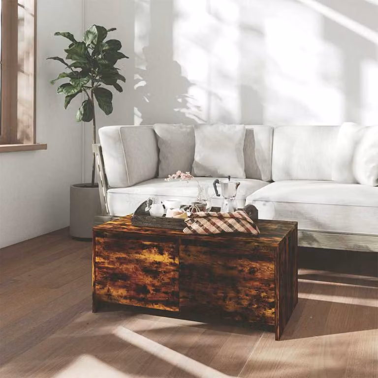 vidaXL Tavolino da Salotto Moderno in Rovere Fumo, L/P/H: 90 x 50 x 41,5 cm