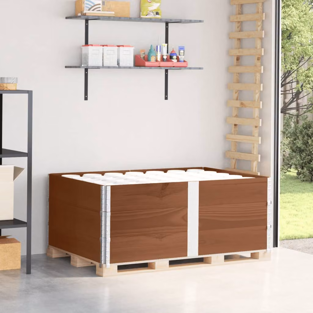 Letto rialzato in legno e metallo vidaXL marrone L: 150 cm, H: 60,5 cm