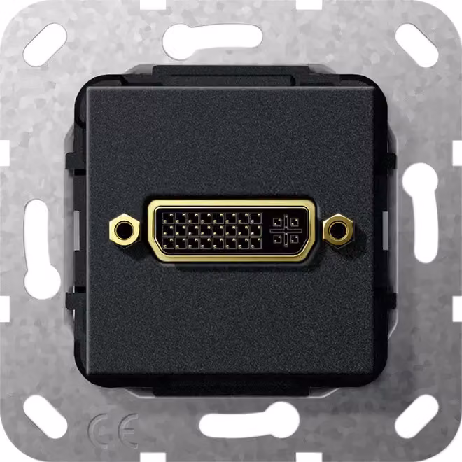 Gira 564410 DVI (24+5) Adattatore di polarità, nero opaco
