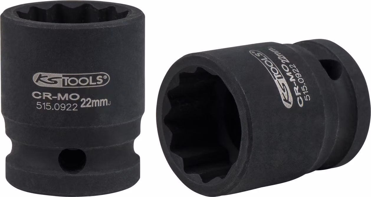 KS TOOLS 1/2" presa elettrica a 12 lati corta 22 mm - 515.0922