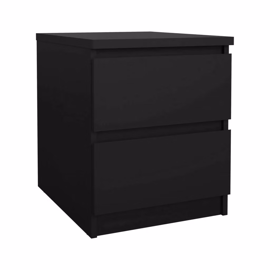 Comodino Azar DMORA moderno in MDF nero opaco L: 50 cm, P: 40 cm, H: 50 cm – 2