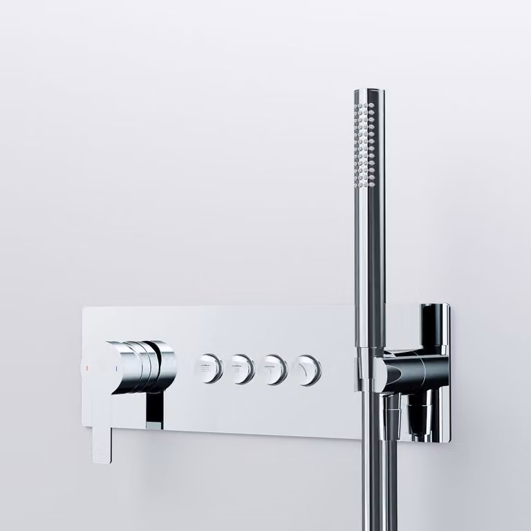 Steinberg Série 390 Mitigeur de douche/bain, Mitigeur monocommandé, douchette à main, 4 consommateurs, 39022422, 39022422